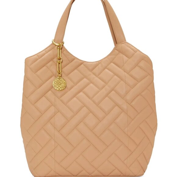 $119 NWT Vince Camuto Genuine Quilted Leather Tote - Picture 1 of 6